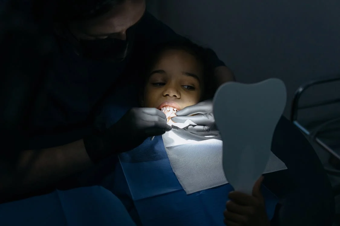Little girl having a dental checkup