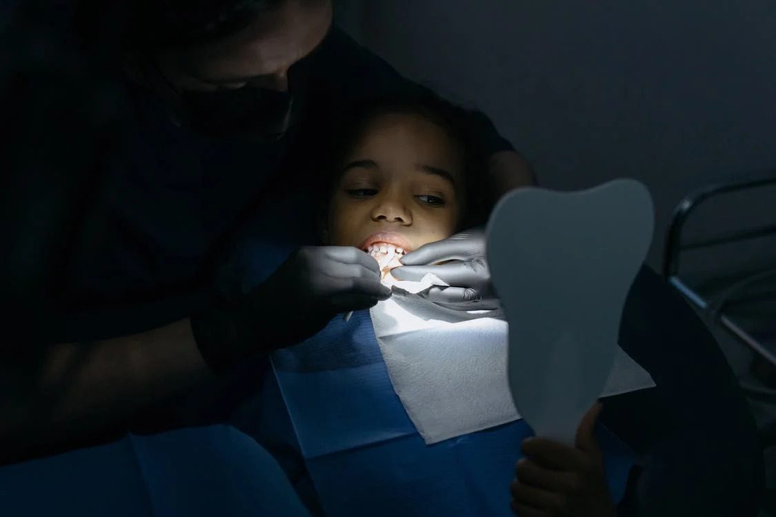 Little girl having a dental checkup